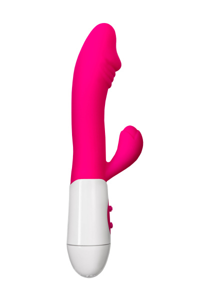 Вибратор с клиторальным стимулятором  TOYFA A-Toys AREA, силикон, розовый, 19,5 см