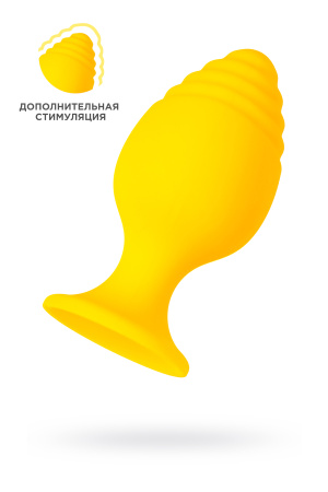 Анальная втулка ToDo by Toyfa Riffle, силикон, желтый, 7.5 см